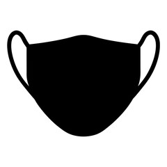 A black face mask, a simple silhouette for safety and protection
