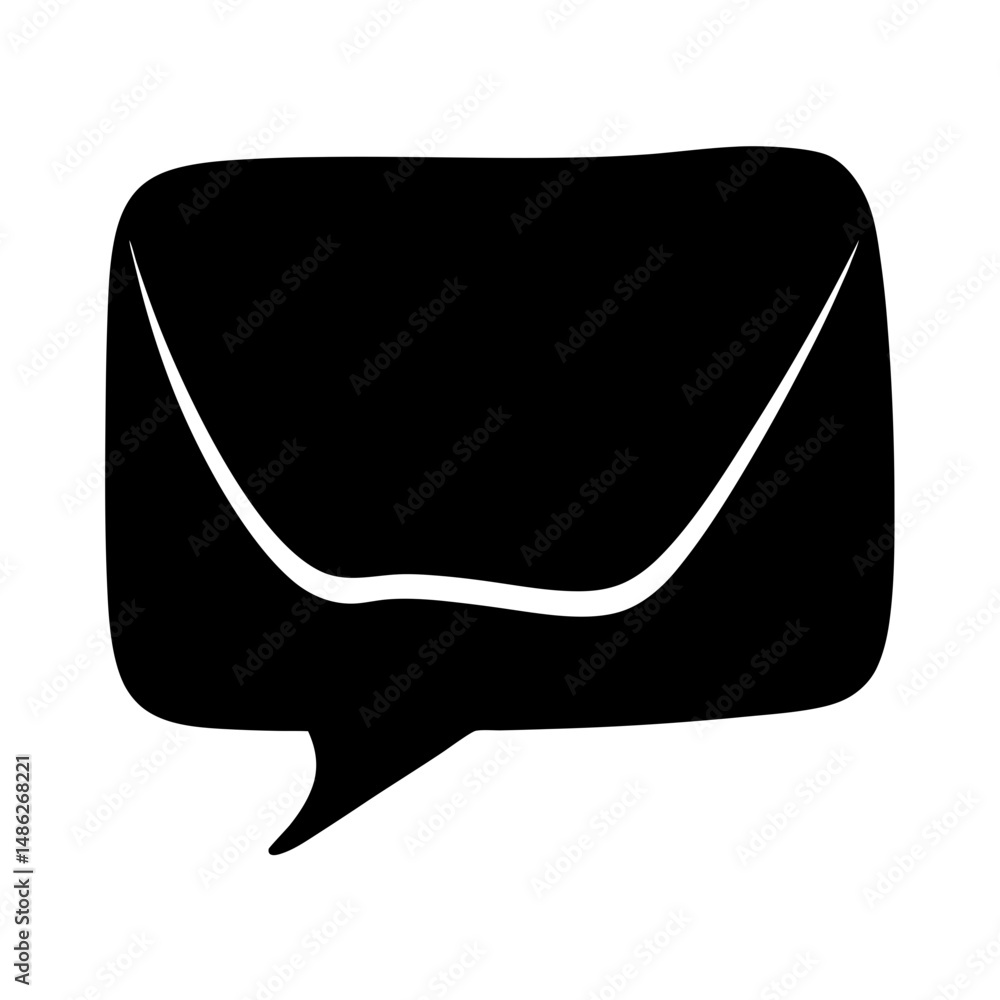 Poster black abstract speech bubble with two distinct sections isolated on white