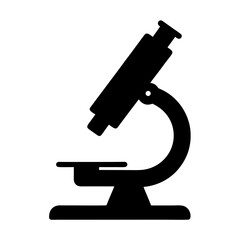 A simplified silhouette of a microscope perfect for scientific illustrations and icons