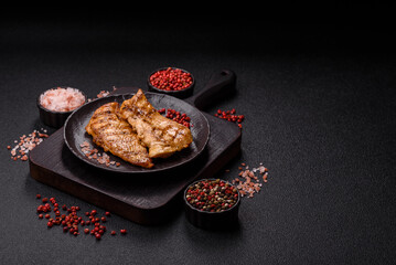 Chicken breast, grilled fillet, meat meal on a plate