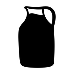 Elegant Black Silhouette of a Pitcher or Jug Against a White Background
