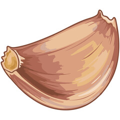 Vector illustration of a whole garlic bulb with subtle shading and clean outlines, emphasizing its natural segmented form. Perfect for culinary, herbal, or organic design themes.