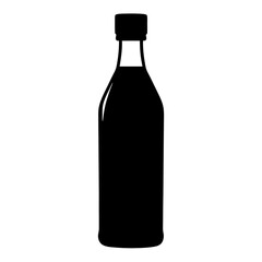Silhouette of a bottle with a square cap and narrow neck