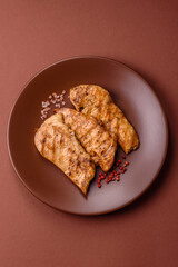 Chicken breast, grilled fillet, meat meal on a plate