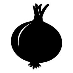 Simple and Bold Onion Silhouette Illustration for Kitchen or Market Displays