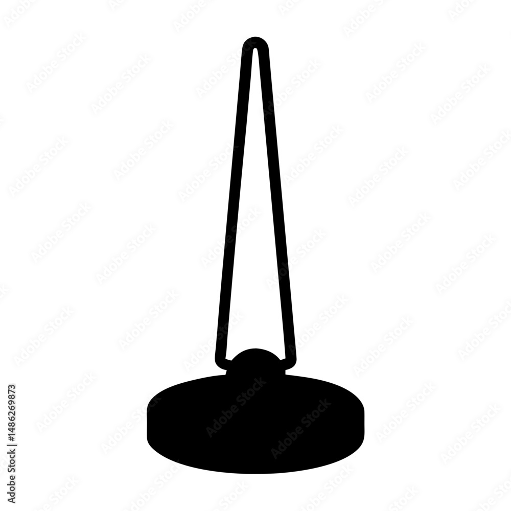 Poster stylized silhouette illustration of an object with a hanging loop and base