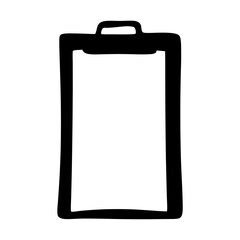 Isolated simplistic black and white picture frame with decorative top