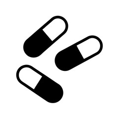 Three symbolic capsule pills displayed on a white background illustration design