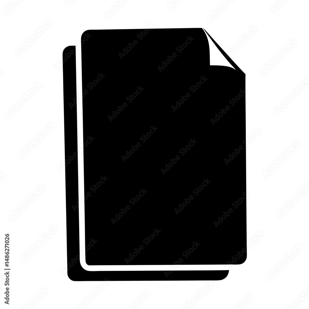 Poster stack of documents icon with folded corner, symbolizing multiple pages, flat design