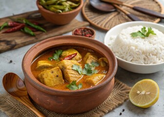 Delicious bengali fish curry with rice recipe indian food traditional cuisine healthy food lunch dinner