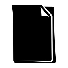 Silhouette of a stack of documents with the top page curled up