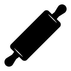 A classic rolling pin silhouetted against white for all your baking needs