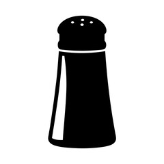 Black Salt Shaker Icon on White Background Perfect for Culinary Designs