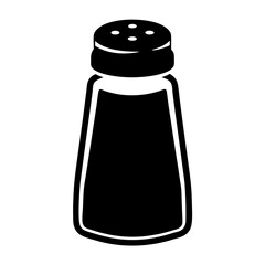 Elegant black and white salt shaker illustration for culinary design projects