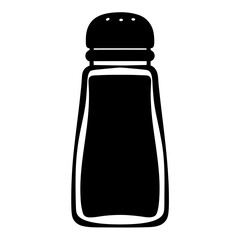 A simplistic black silhouette image of a salt or pepper shaker icon