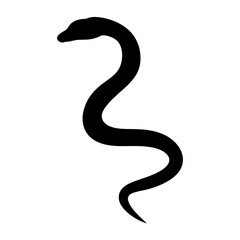 Stylized snake silhouette with a serpentine, sinuous shape, black against white