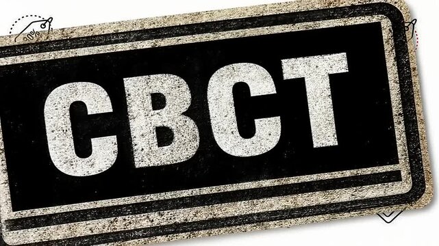 Vintage-style stamp featuring the acronym CBCT on a textured background with a faded look