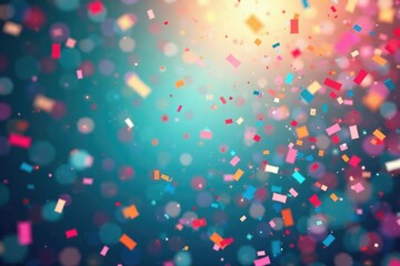 Joyful burst of colorful confetti, celebrating happiness and fun , background, success