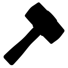 Silhouette of a wooden mallet, tool for carpentry or woodworking projects