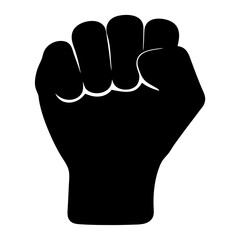 Black fist symbol representing solidarity, unity, defiance, or resistance, empowerment