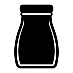 Simple black and white illustration of a vintage style glass jar