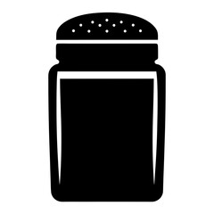 Simple Black and White Silhouette Illustration of a Spice Container or Shaker