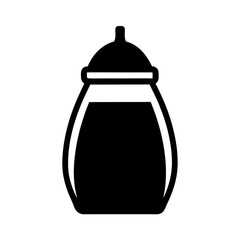 Simple black silhouette of a glass jar or container with lid