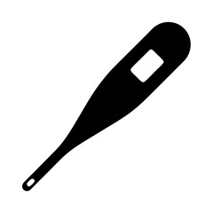 Minimalist Black Thermometer Icon for Health and Medical Applications Design