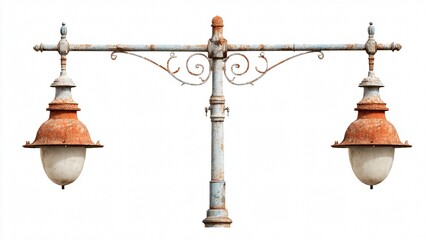 Vintage Wall-Mounted Street Lamp on White Background for Urban Outdoor Lighting Design