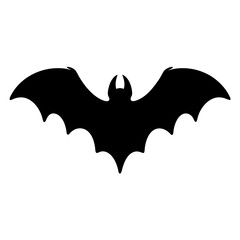 Simple bat silhouette for Halloween themed designs and scary decorations, spooky animal