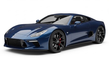 Sleek Dark Blue Sports Coupe High-Resolution Car Image, Perfect for Automotive Design, Advertising, and Editorial Use