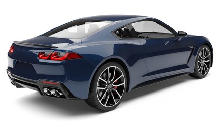 Fototapeta premium Sleek Blue Sports Coupe Rear View of a Modern Luxury Car