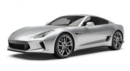 Sleek Silver Sports Car High-Resolution 3D Render of a Modern Coupe