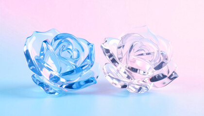 crystal-clear glass roses
