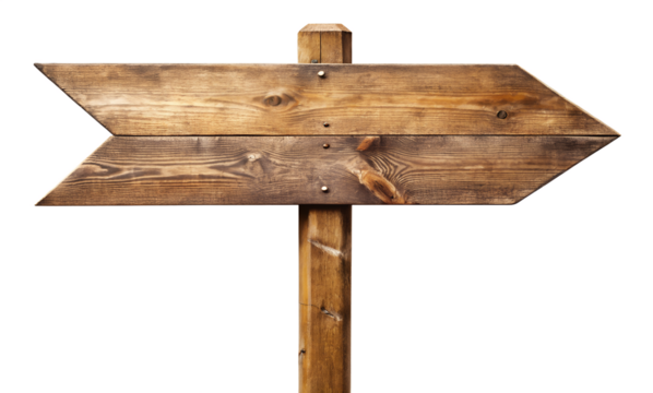 blank wooden sign isolated on white background. Transparent PNG Available with high definition quality Available.