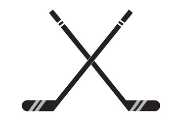 Crossed hockey sticks flat design icon