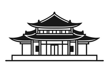 Korea cultural house black icon vector