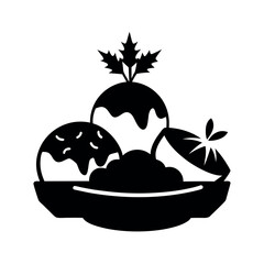 Frozen Entrees Black Vector Silhouette Artwork