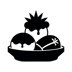 Tasty Frozen Entrees Black Vector Silhouette Clipart