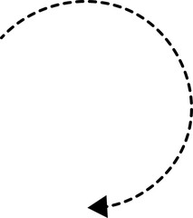 Hand drawn dotted arrows. Hand drawn freehand different curved lines, swirls arrows. Curved arrow line. Doodle, sketch style. Isolated Vector illustration.