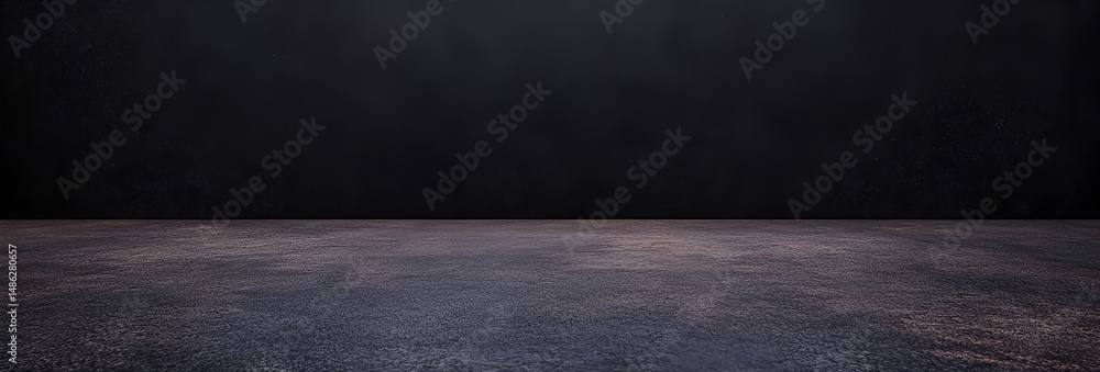 Poster dark and textured background with a concrete floor for product display, showcasing a blank space for