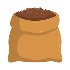 Coffee Bean Sack – Flat Vector Brown Bag Illustration

