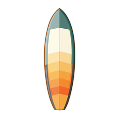 2D flat vector illustration of Surfboard, isolated on a white background.