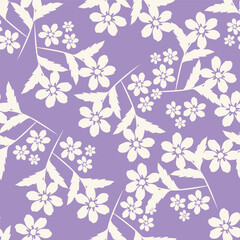 Trendy floral seamless pattern. Simple red and beige daisy. Spring flower template for packaging, postcards, textile printing, wallpaper. Hand drawn illustration isolated on white background