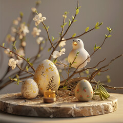 Obraz premium easter bunny and eggs