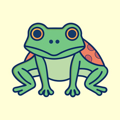 Cartoon Frog with Polka Dots Ready to Leap into Your Heart