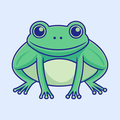 Cute Cartoon Frog Illustration with Bulging Eyes and Smooth Green Skin