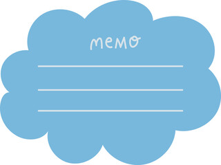 Cloud Shape Memo Note – Flat Vector Cute Stationery Icon

