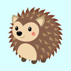 Adorable cartoon hedgehog character with a friendly expression and soft colors