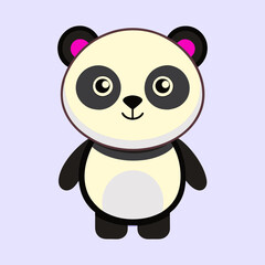 Illustration of a cute panda bear with a simple and appealing design